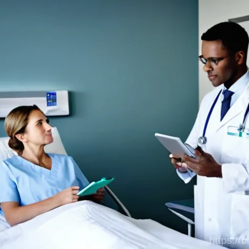 간호사와 의사의 관계 관리 - **Prompt:** A diverse male doctor and a female nurse, both in their late 20s to early 40s, are stand...