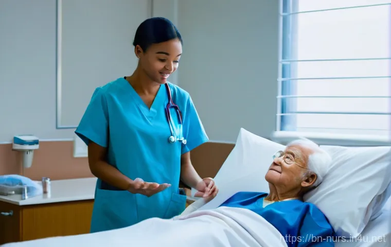 임상 실습 교육 - **Prompt:** A compassionate young female medical student, wearing light blue scrubs and a clean whit...