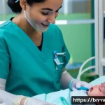 신생아 중환자실 NICU  간호사 역할 - A caring NICU nurse gently monitoring a premature newborn baby inside an incubator in a neonatal int...