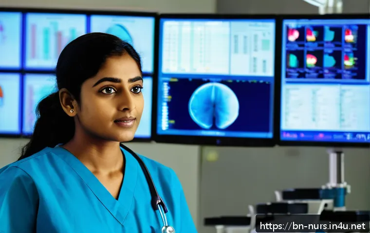 병태 생리학과 간호 - A compassionate Bengali female nurse in a modern hospital ICU setting, attentively monitoring vital ...